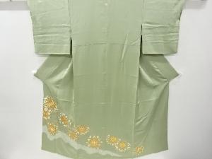 リサイクル　絞り華紋模様刺繍一つ紋色留袖(比翼衿付き)